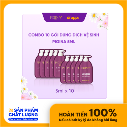 Combo 10 gói gel Dung dịch vệ sinh phụ nữ Pigina Intimate Gel Wash 5ml - KOREA